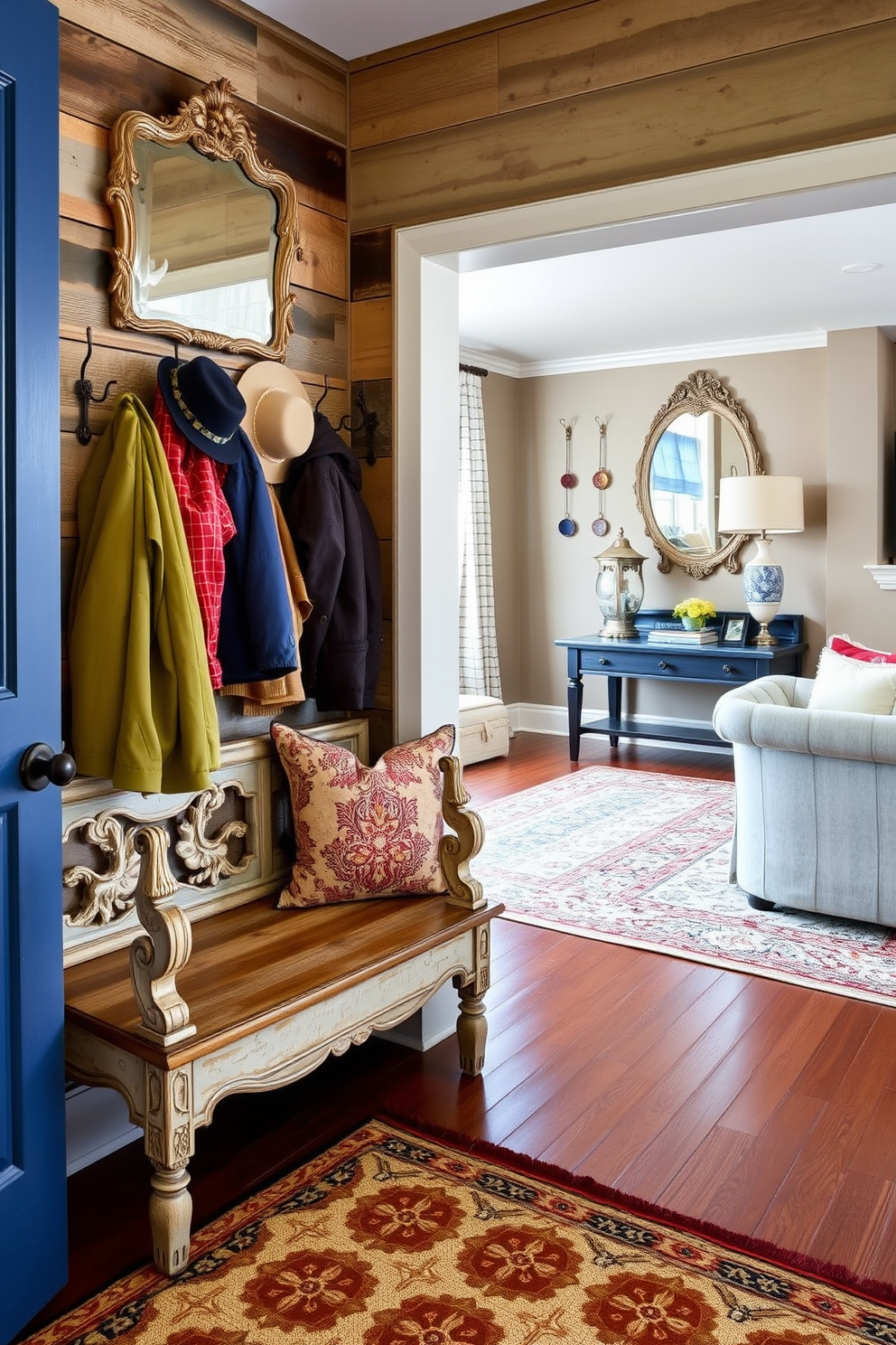 Mudroom Near Living Room Design Ideas 29