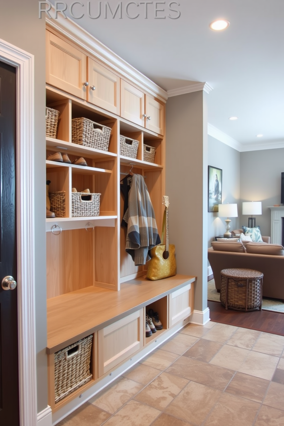 Mudroom Near Living Room Design Ideas 3