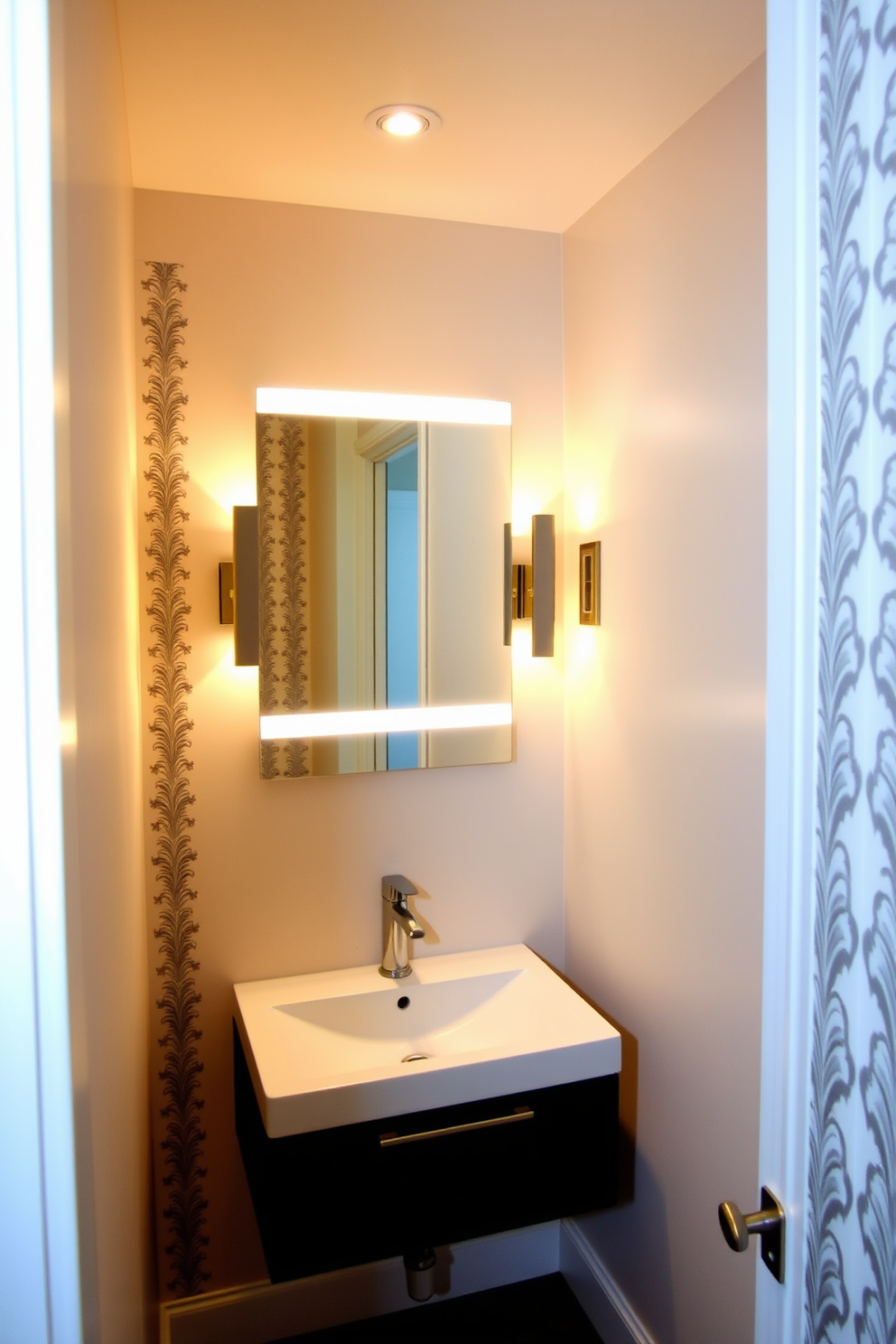 Narrow Powder Room Design Ideas 14