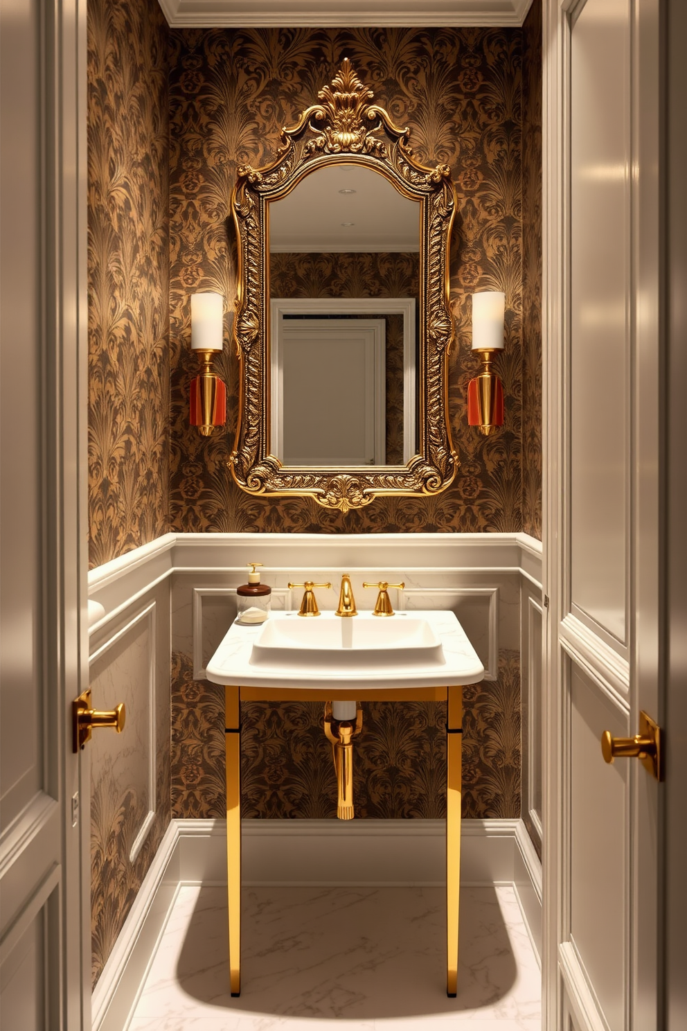 Narrow Powder Room Design Ideas 29