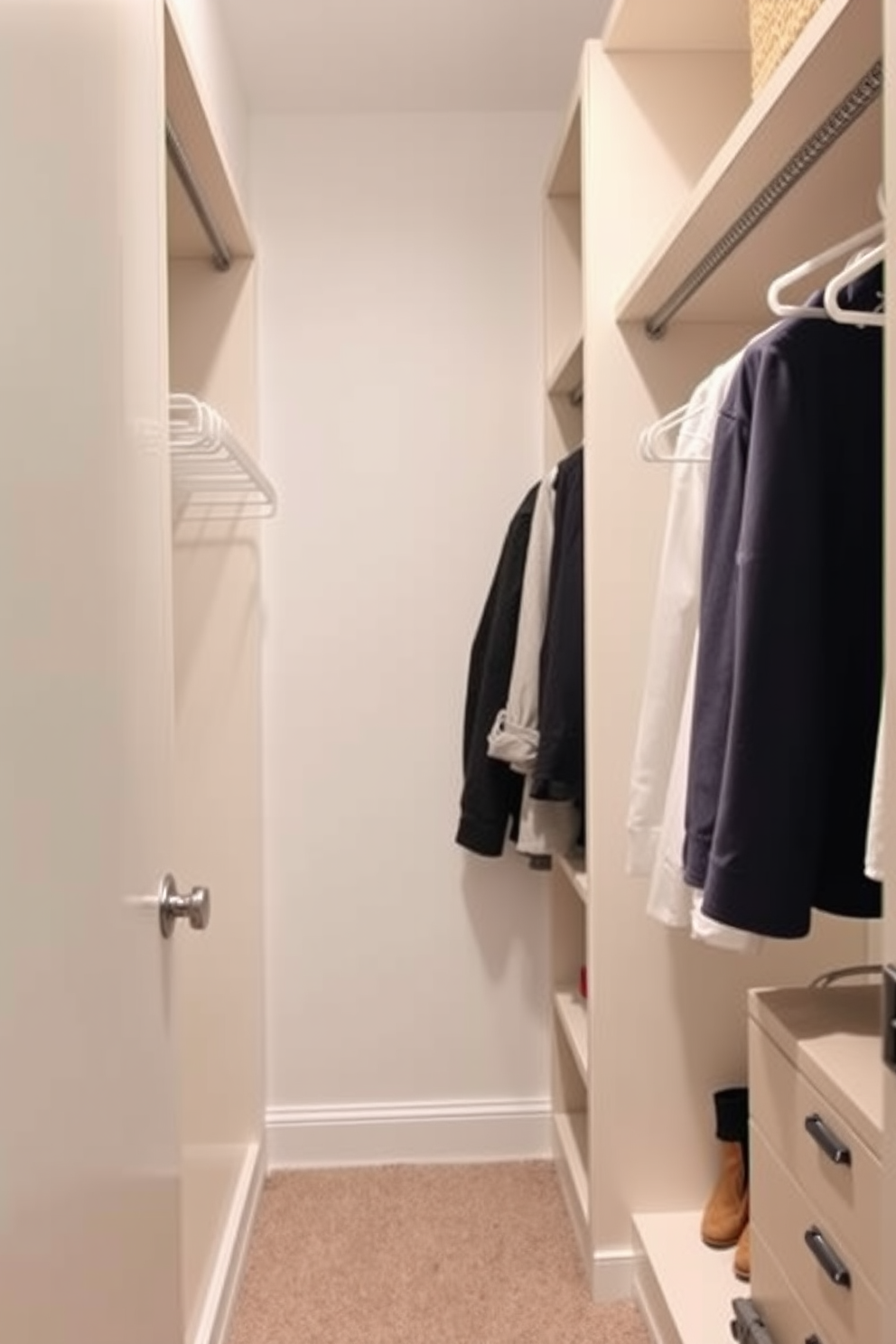 Narrow Walk In Closet Design Ideas 2