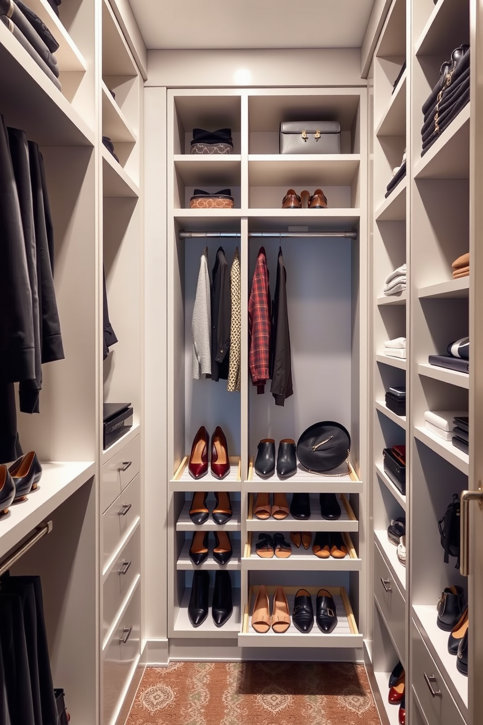 Narrow Walk In Closet Design Ideas 3