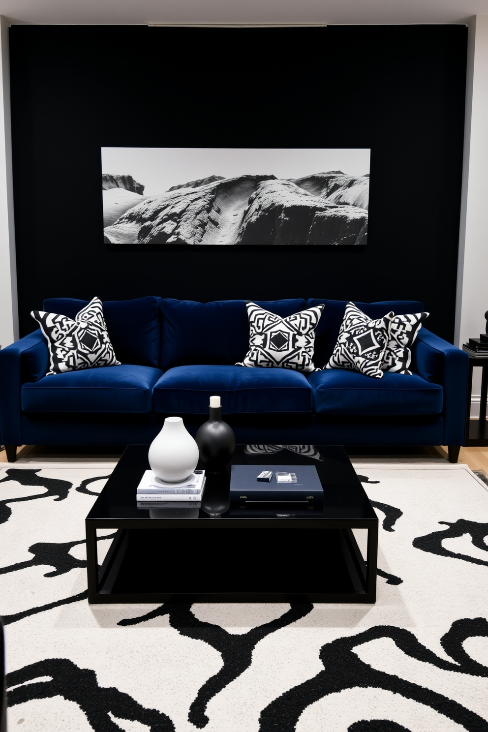 Navy Blue Couch Living Room Design Ideas 26