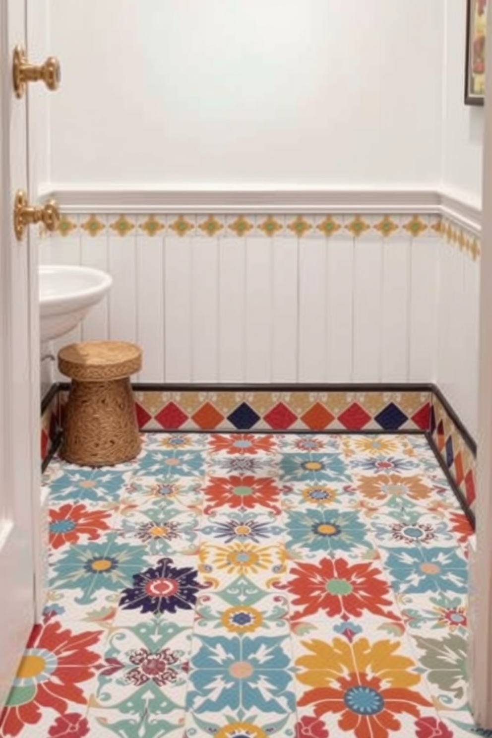 Powder Room Floor Tile Design Ideas 17