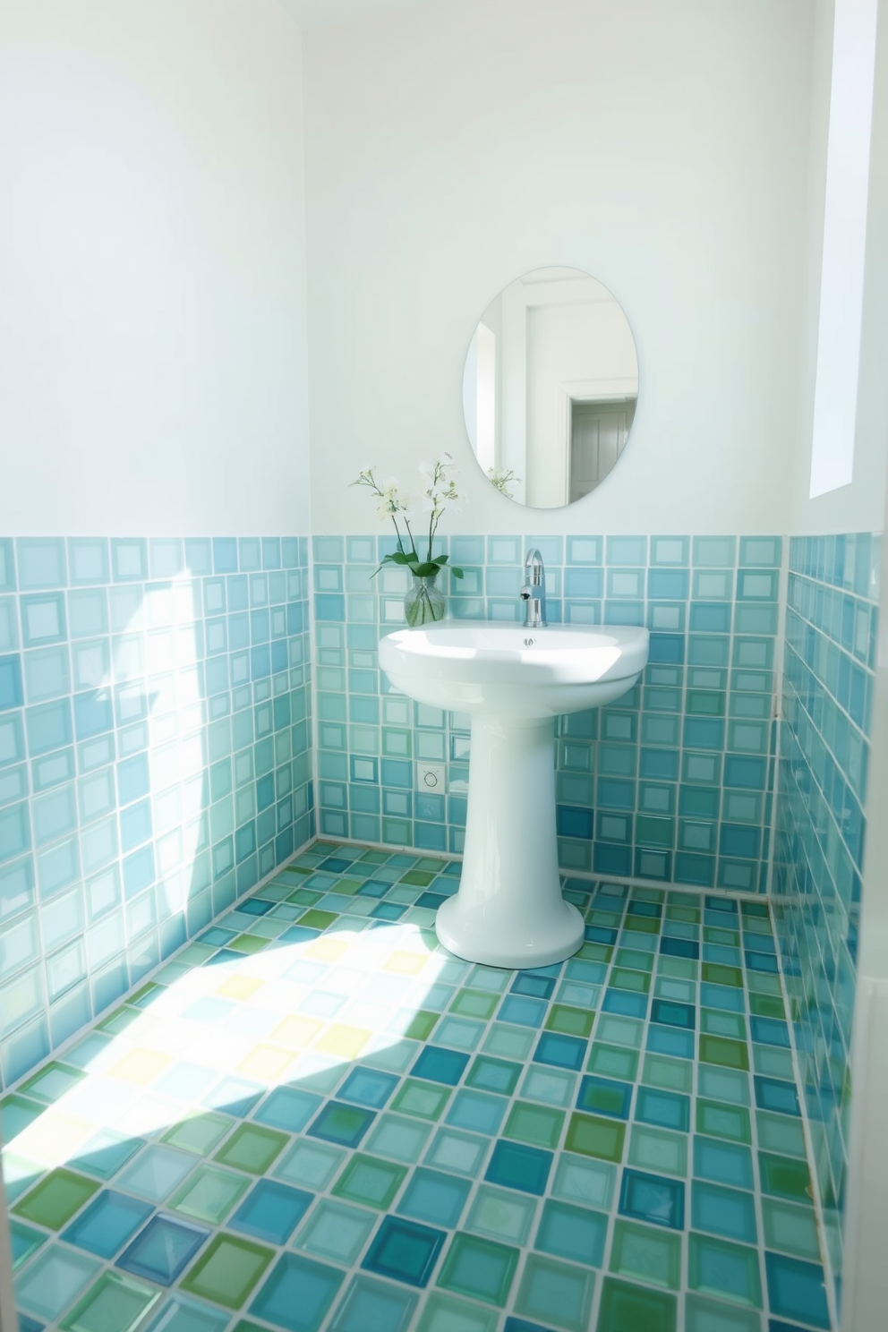 Powder Room Floor Tile Design Ideas 30