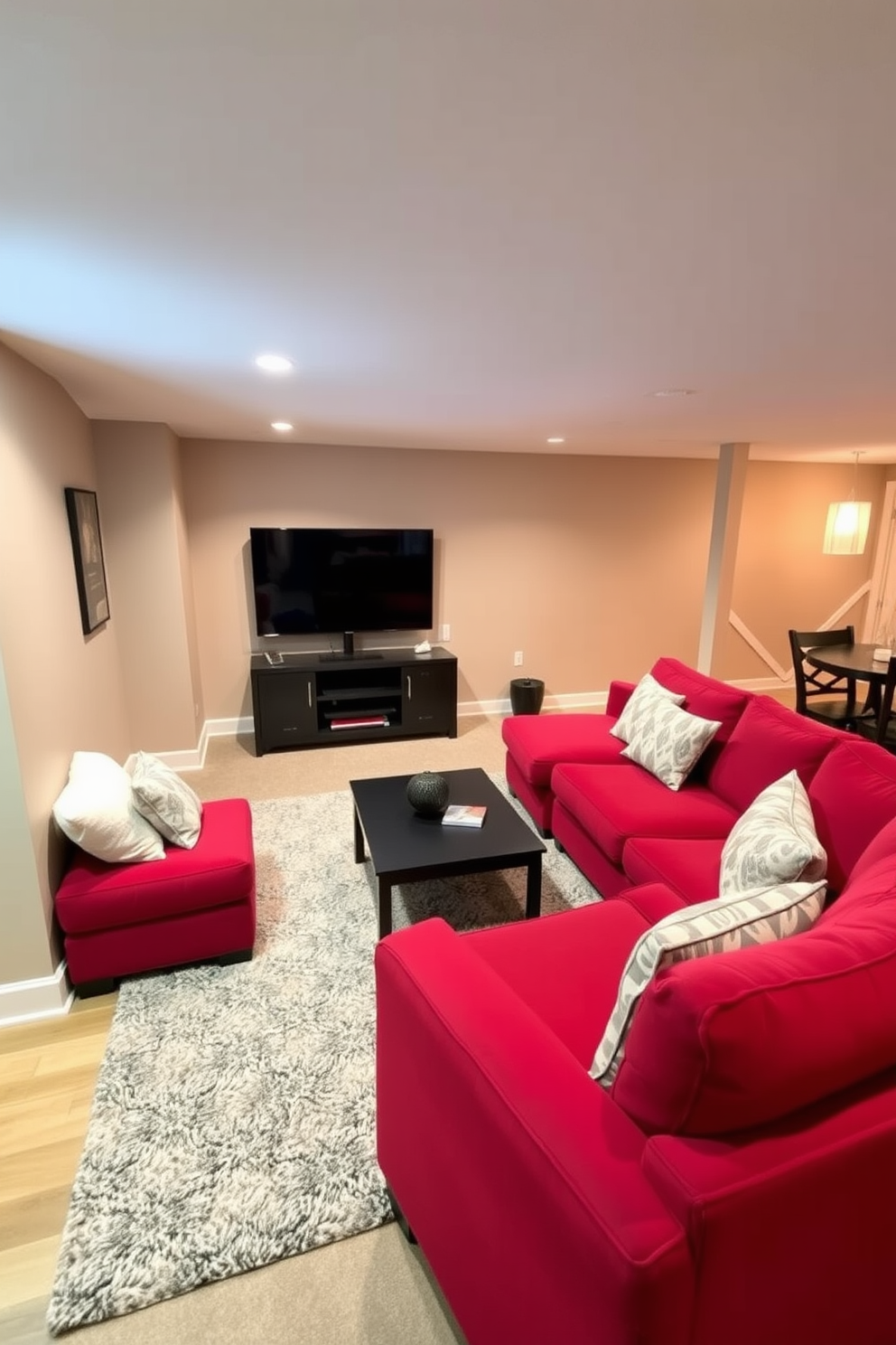 Red Basement Design Ideas 1