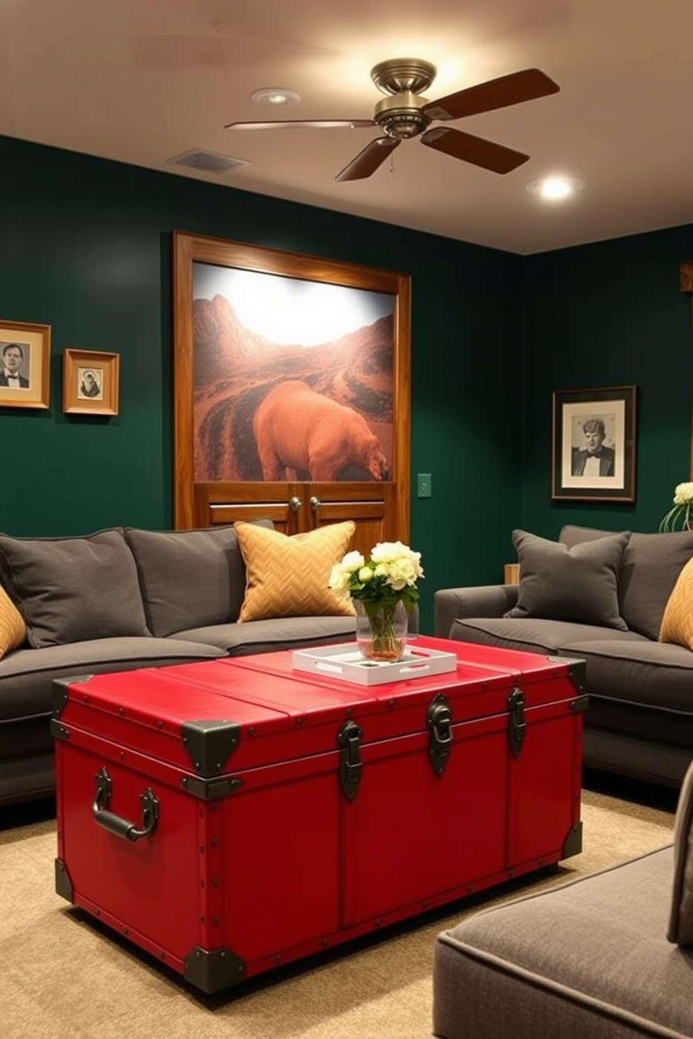 Red Basement Design Ideas 10