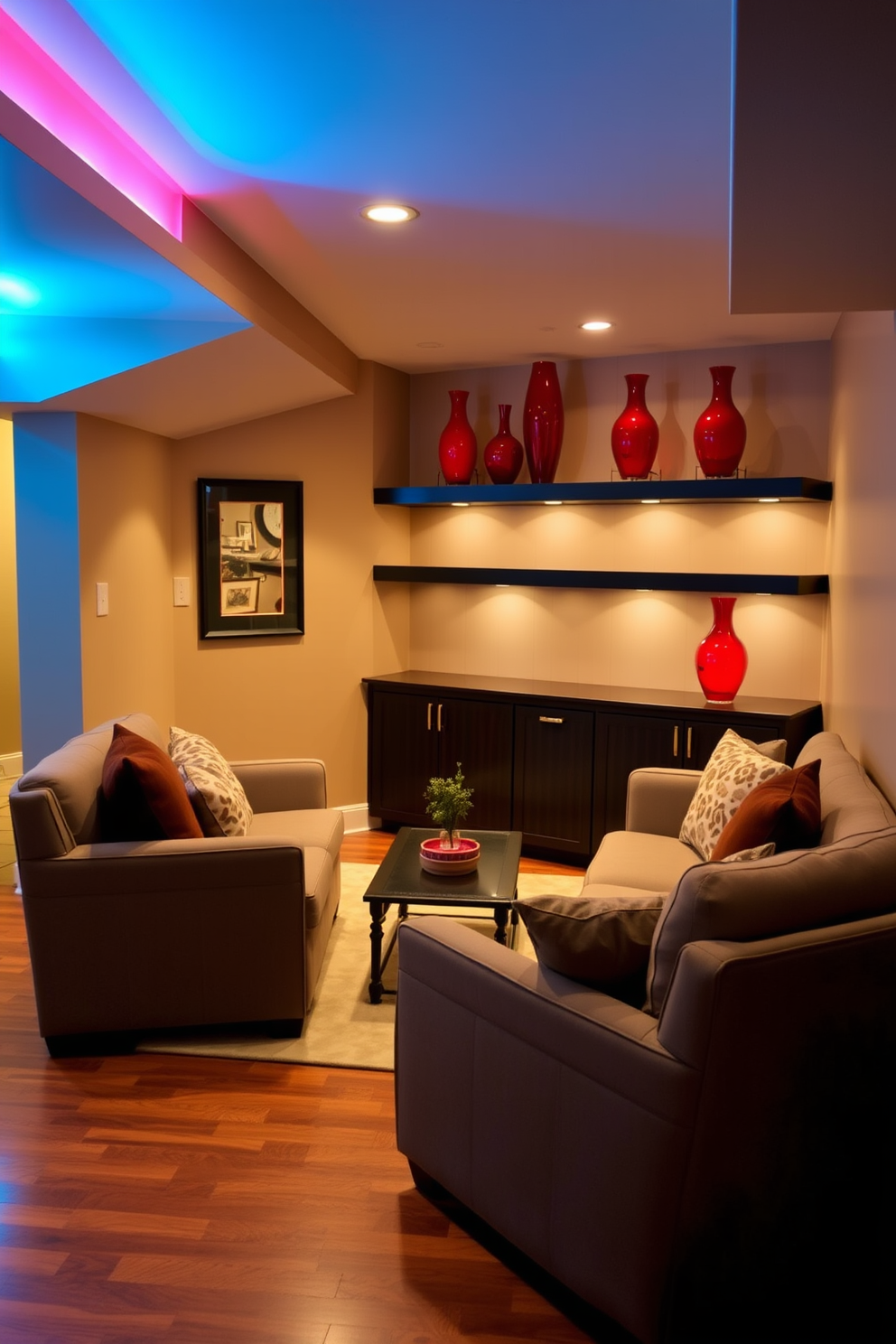 Red Basement Design Ideas 14