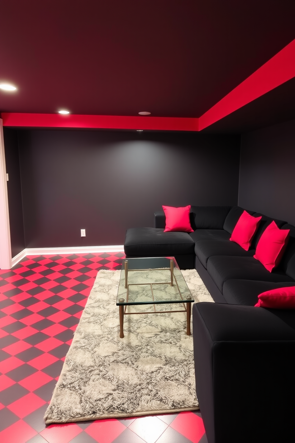 Red Basement Design Ideas 20