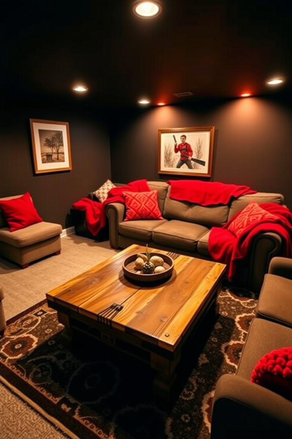 Red Basement Design Ideas 24