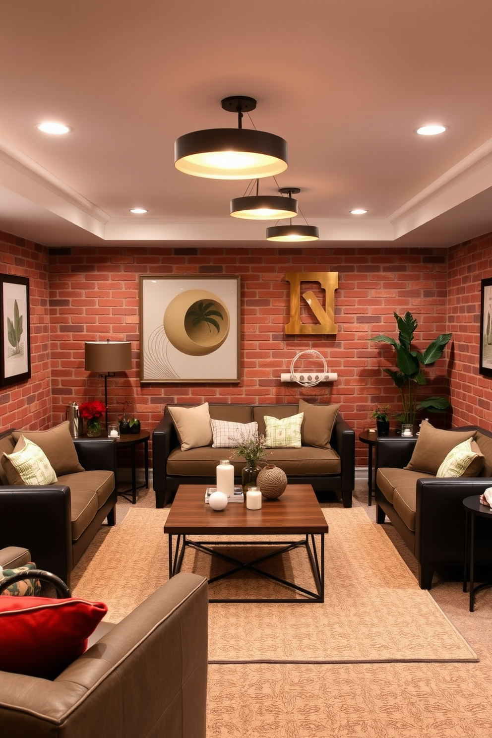 Red Basement Design Ideas 25