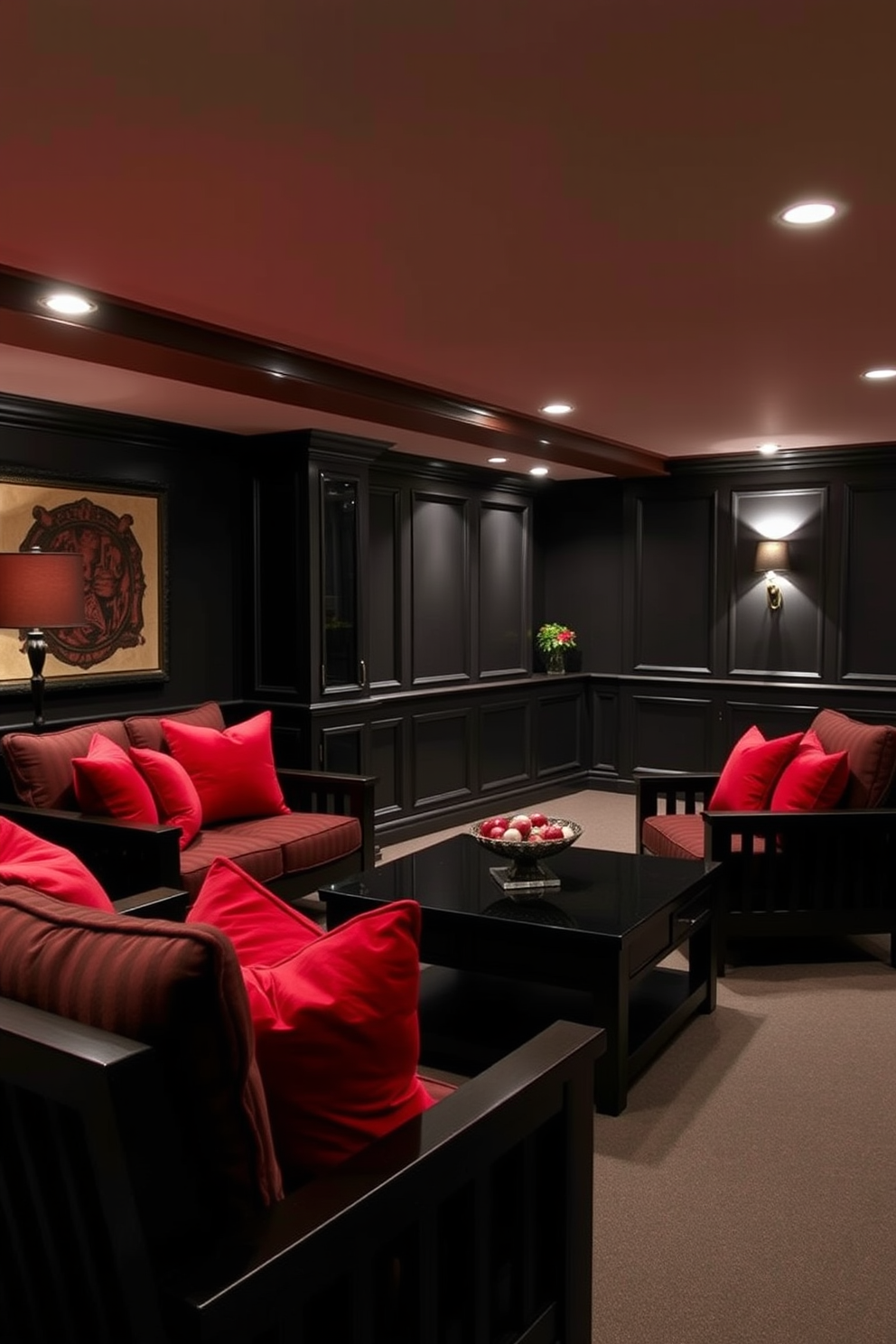 Red Basement Design Ideas 4