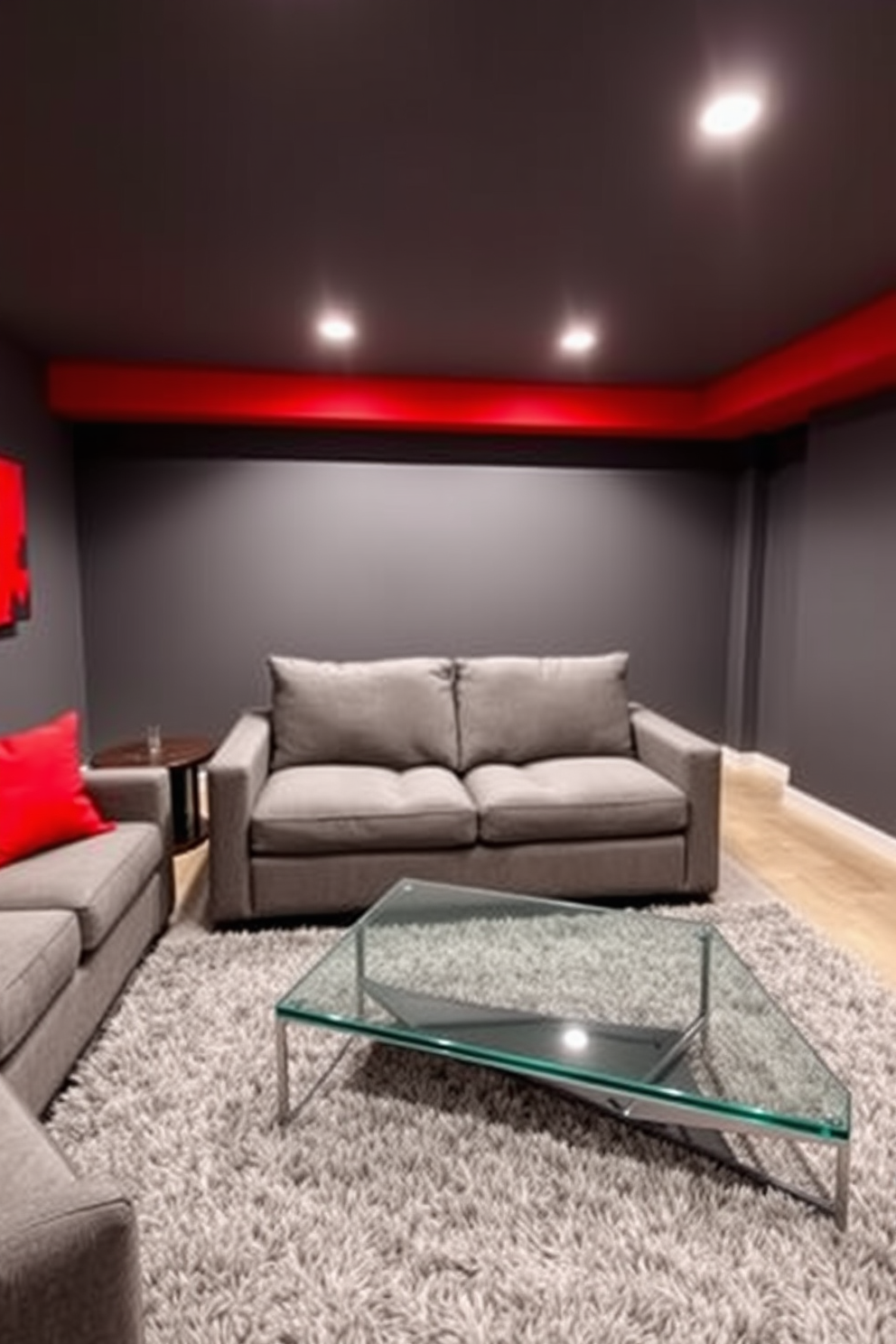 Red Basement Design Ideas 6