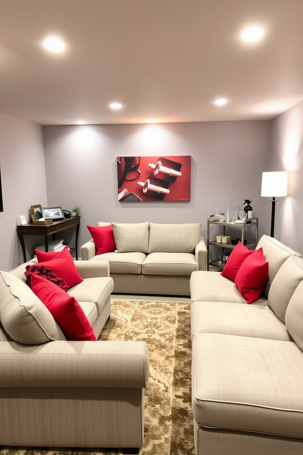 Red Basement Design Ideas 7