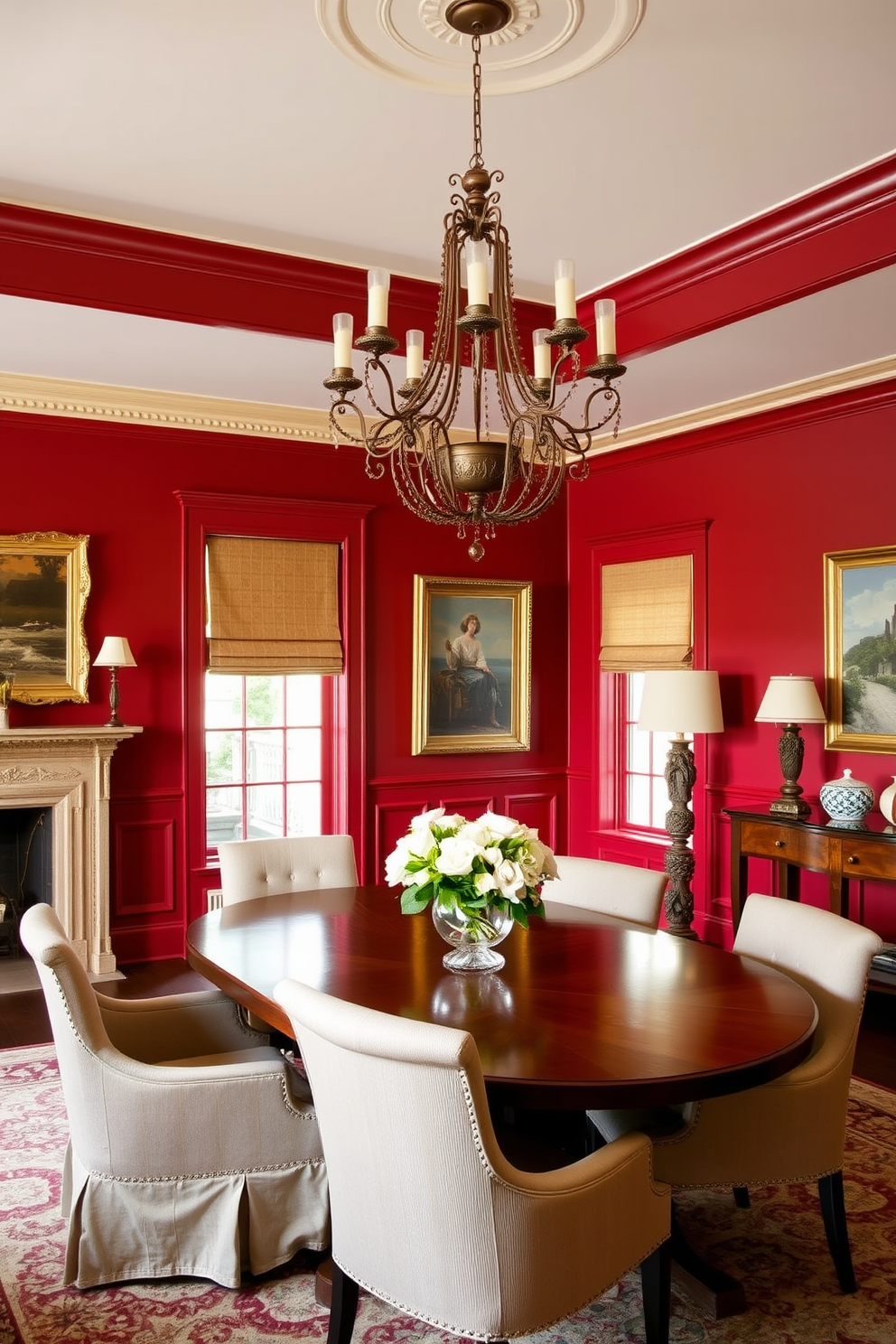 Red Dining Room Design Ideas 17