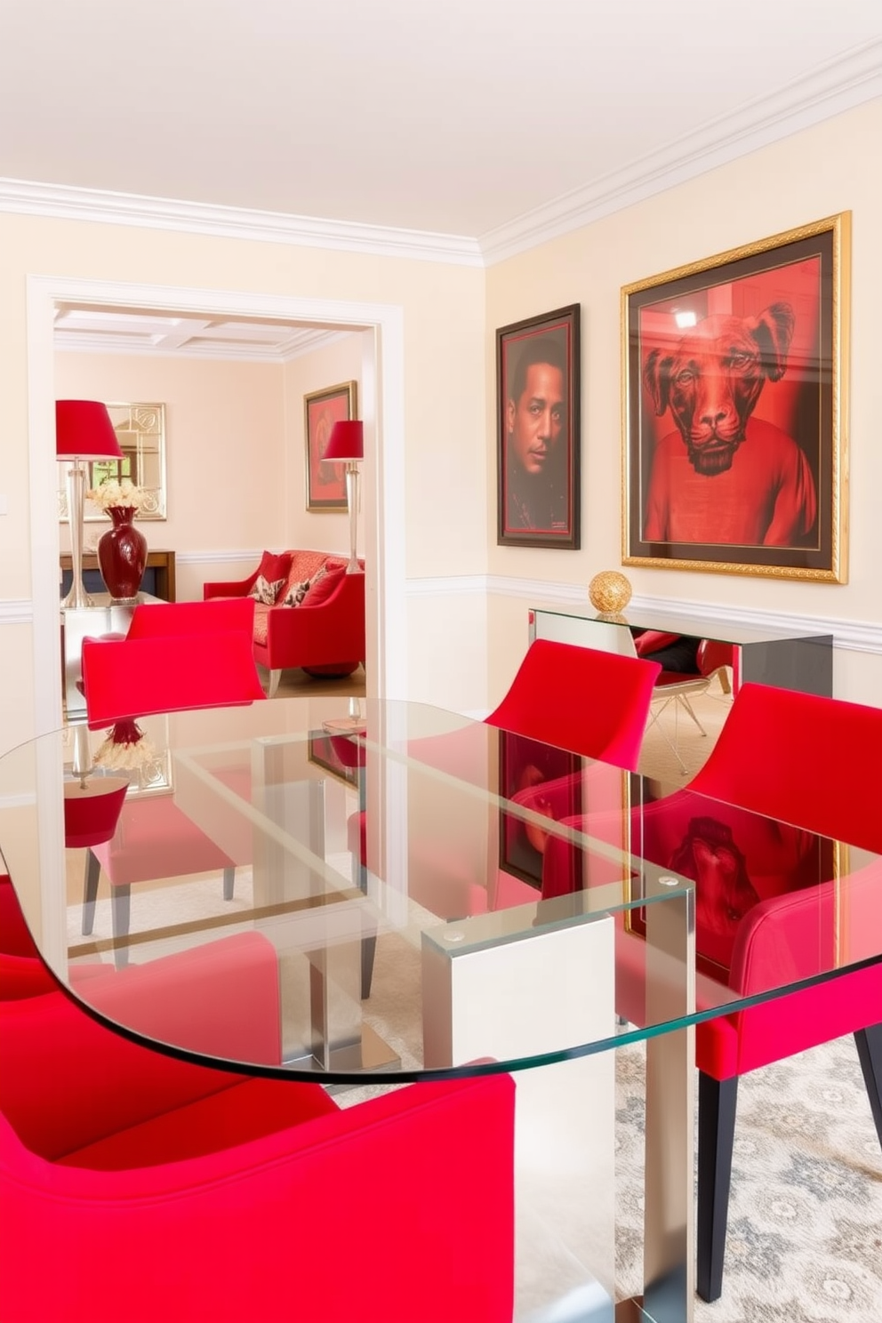 Red Dining Room Design Ideas 18