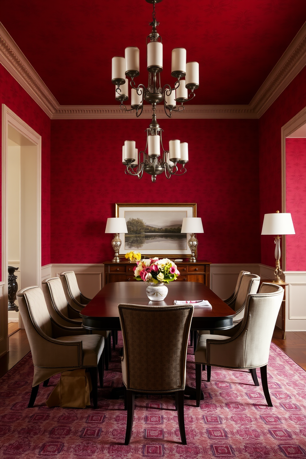 Red Dining Room Design Ideas 22