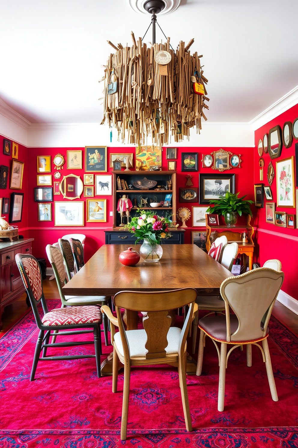 Red Dining Room Design Ideas 25