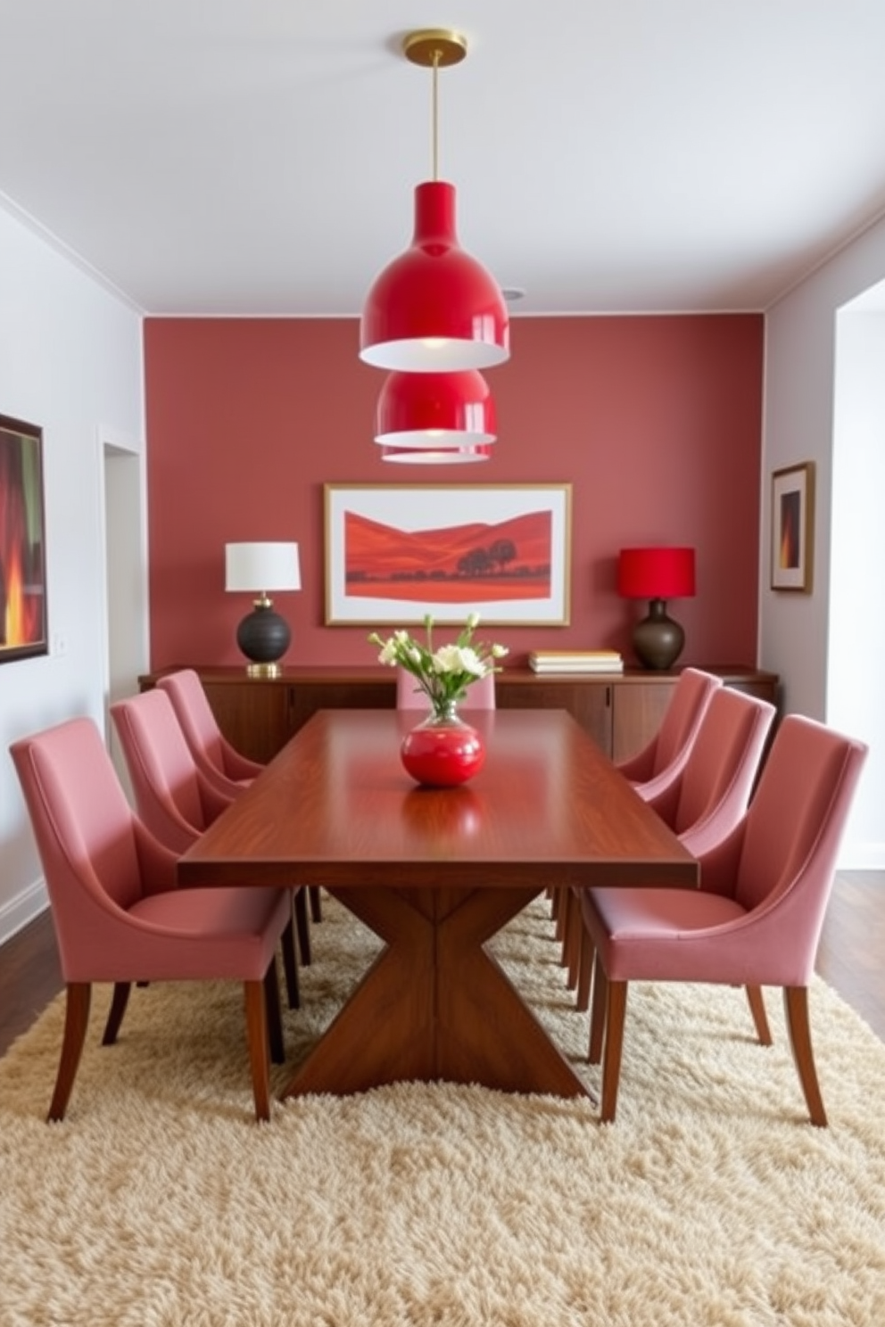 Red Dining Room Design Ideas 26