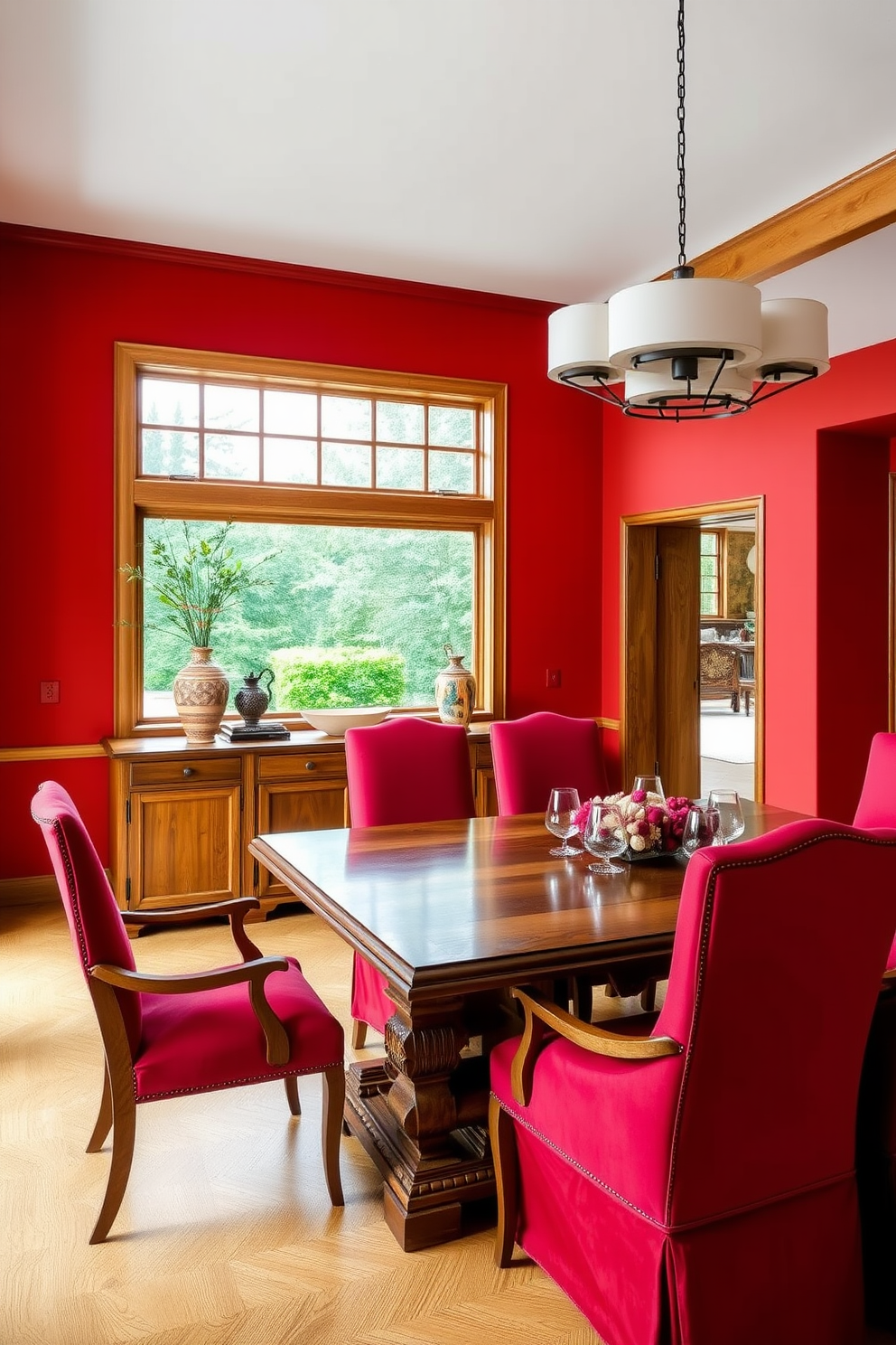 Red Dining Room Design Ideas 3