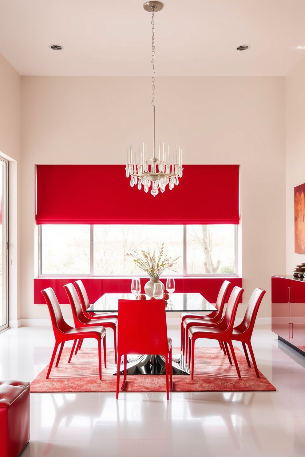 Red Dining Room Design Ideas 30