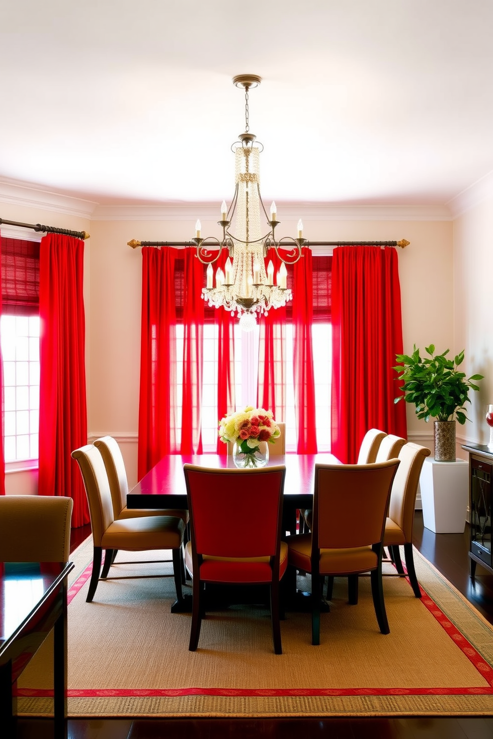 Red Dining Room Design Ideas 7