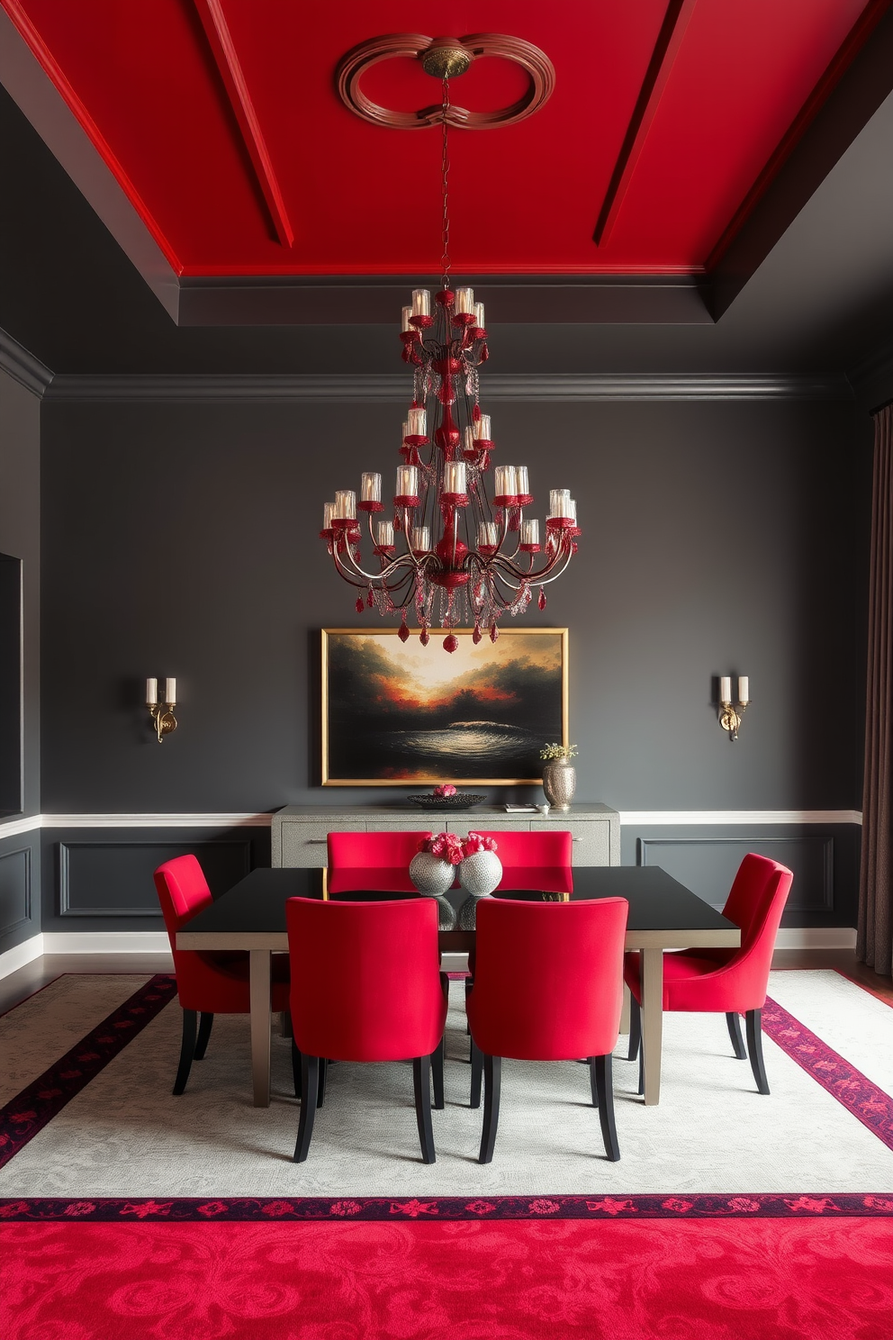 Red Dining Room Design Ideas 8