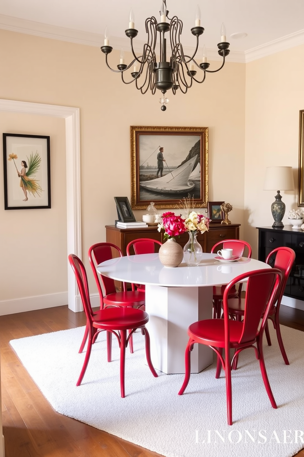 Red Dining Room Design Ideas 9