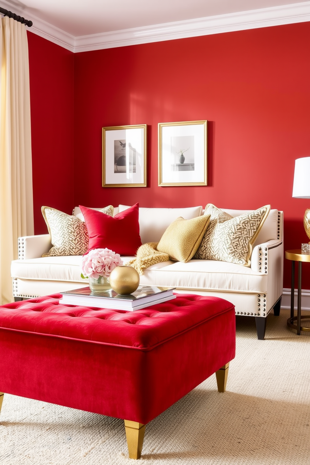 Red Family Room Design Ideas 20