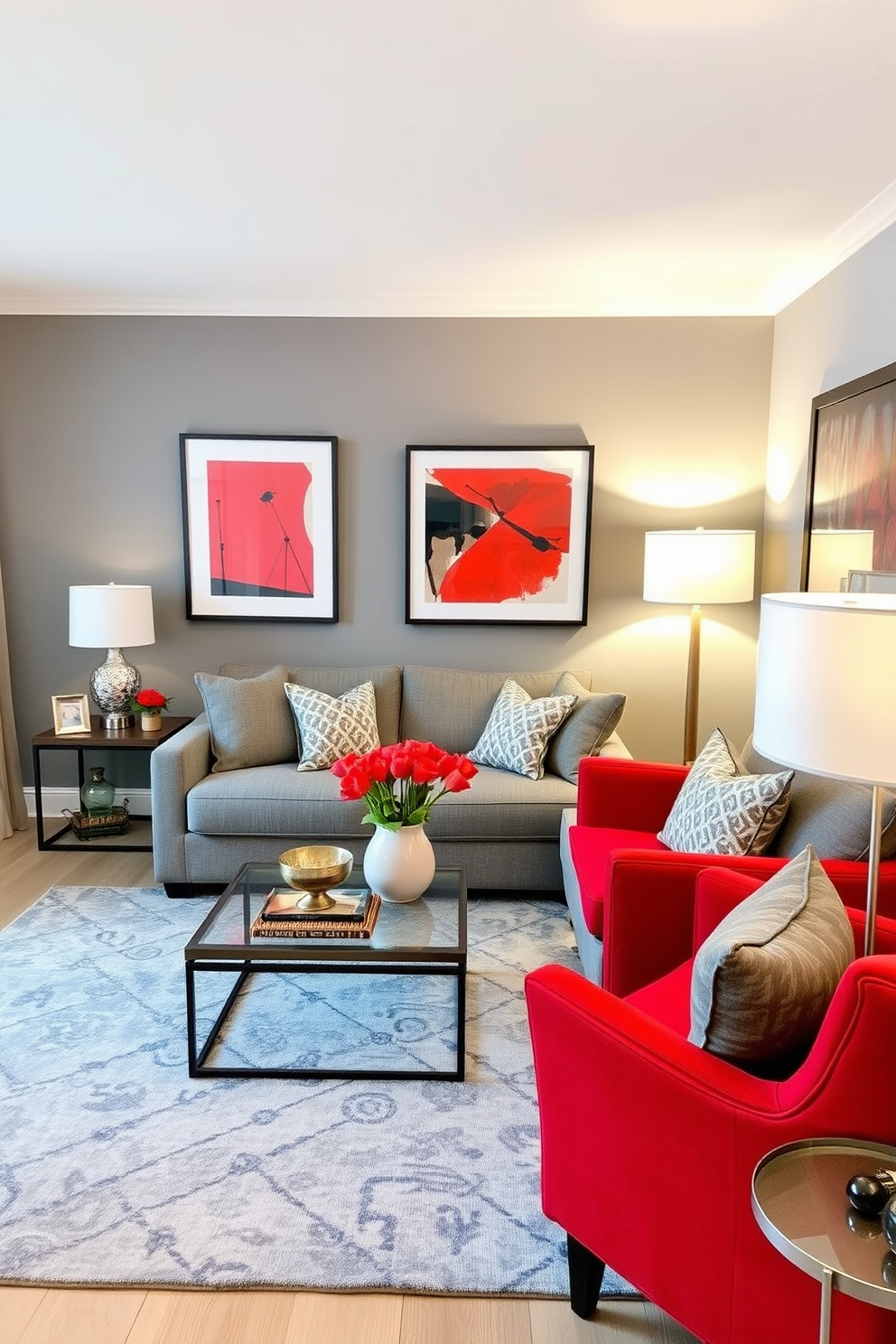 Red Family Room Design Ideas 7