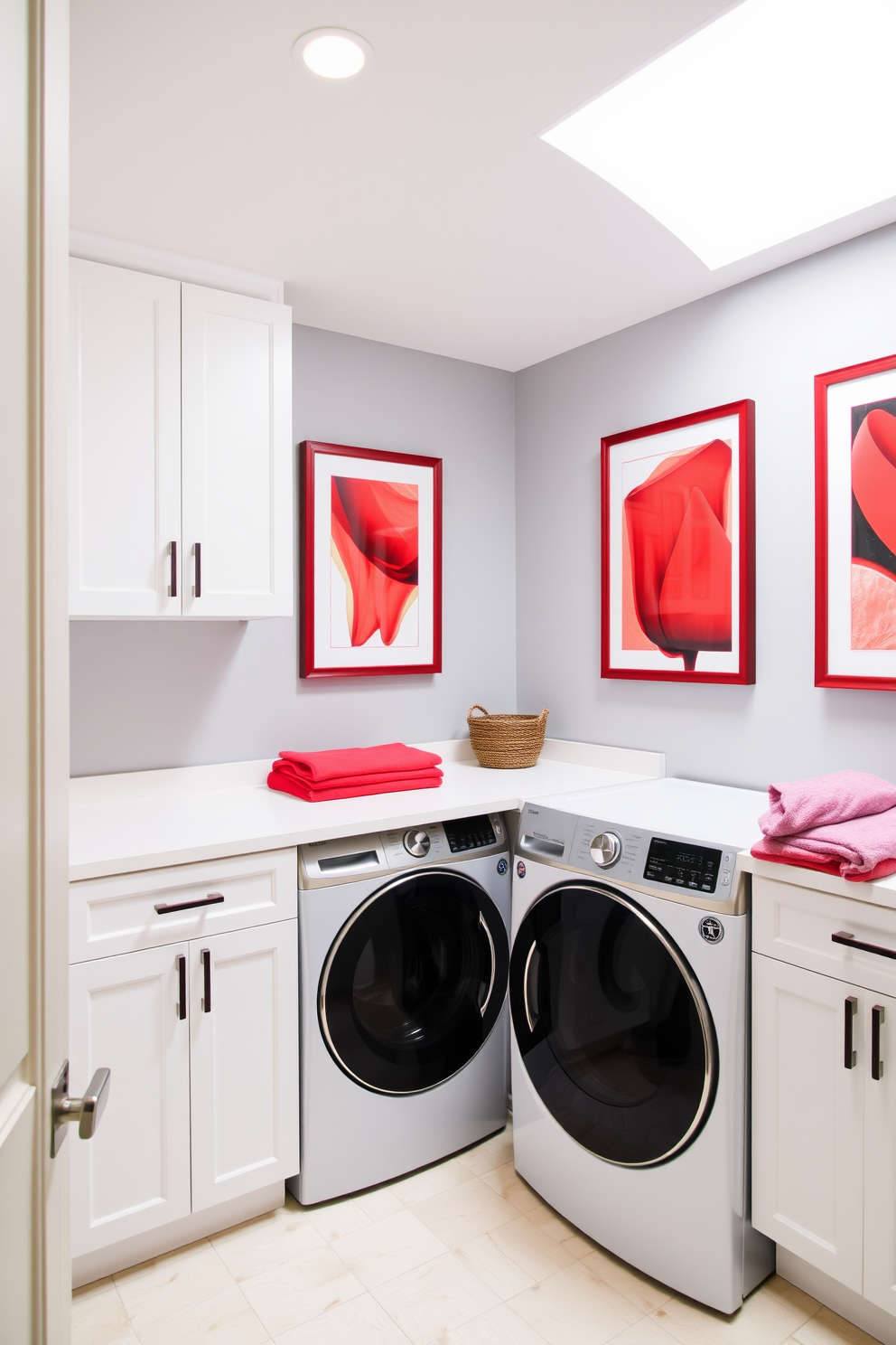 Red Laundry Room Design Ideas 13