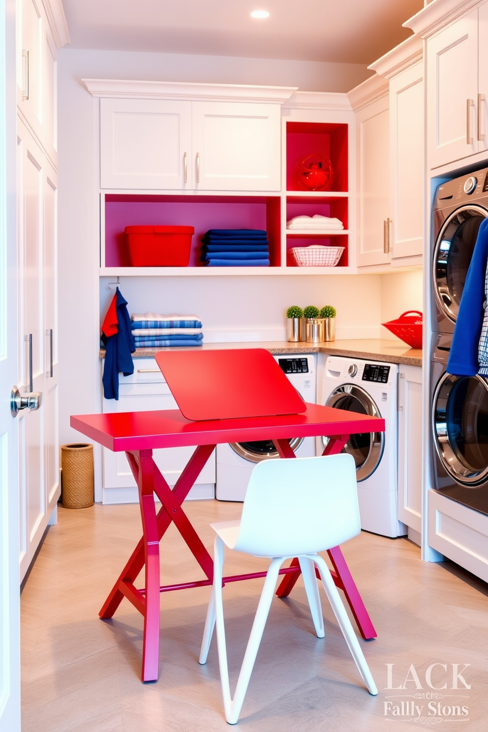 Red Laundry Room Design Ideas 18