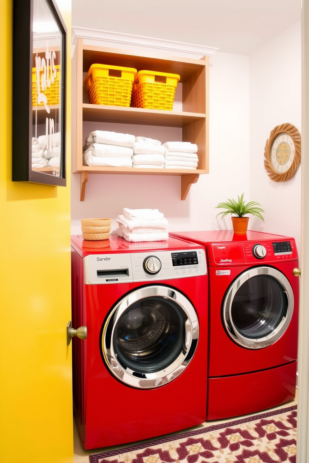 Red Laundry Room Design Ideas 25