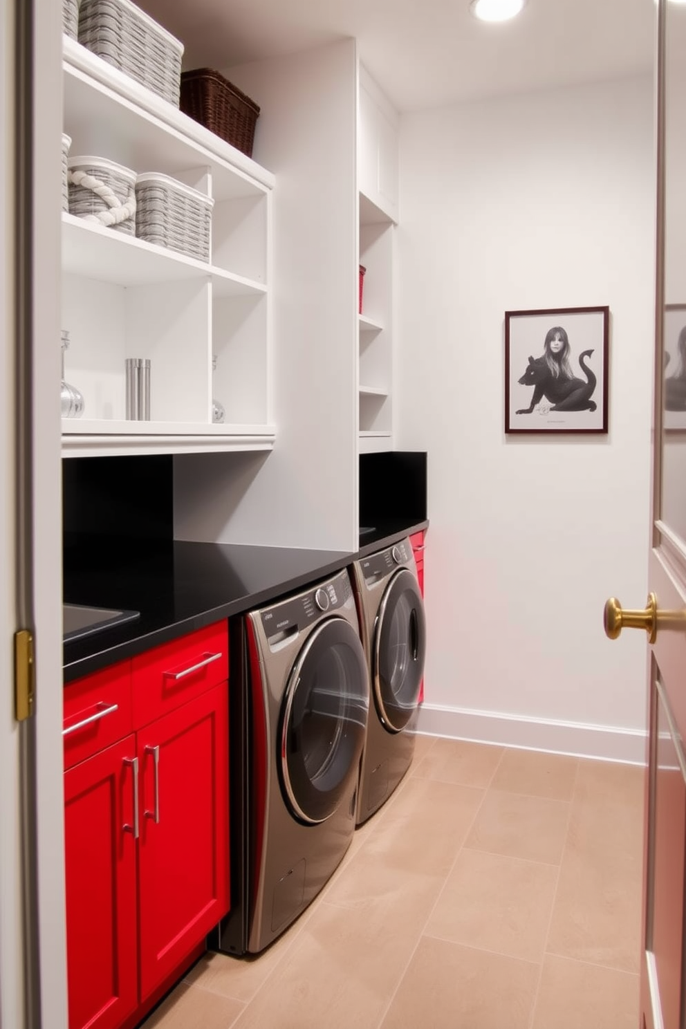 Red Laundry Room Design Ideas 28