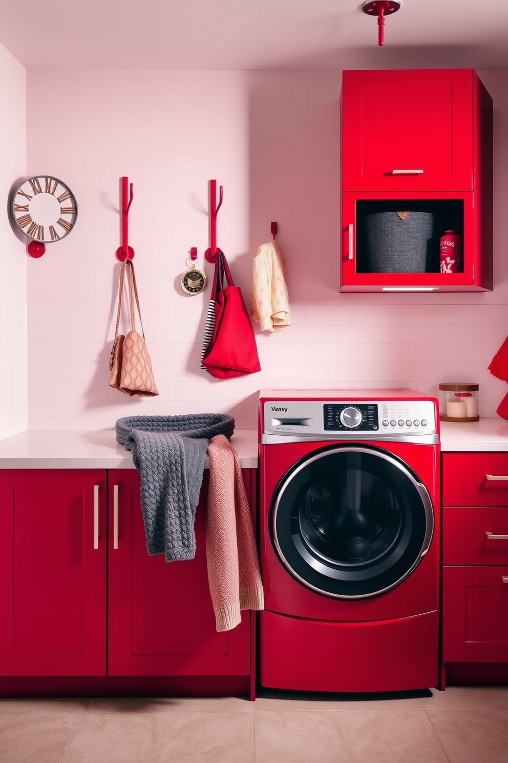 Red Laundry Room Design Ideas 30