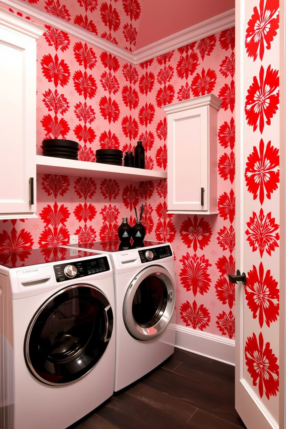 Red Laundry Room Design Ideas 4