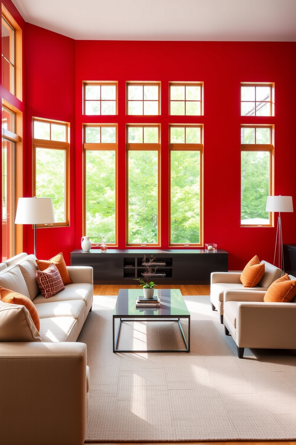 Red Living Room Design Ideas 1