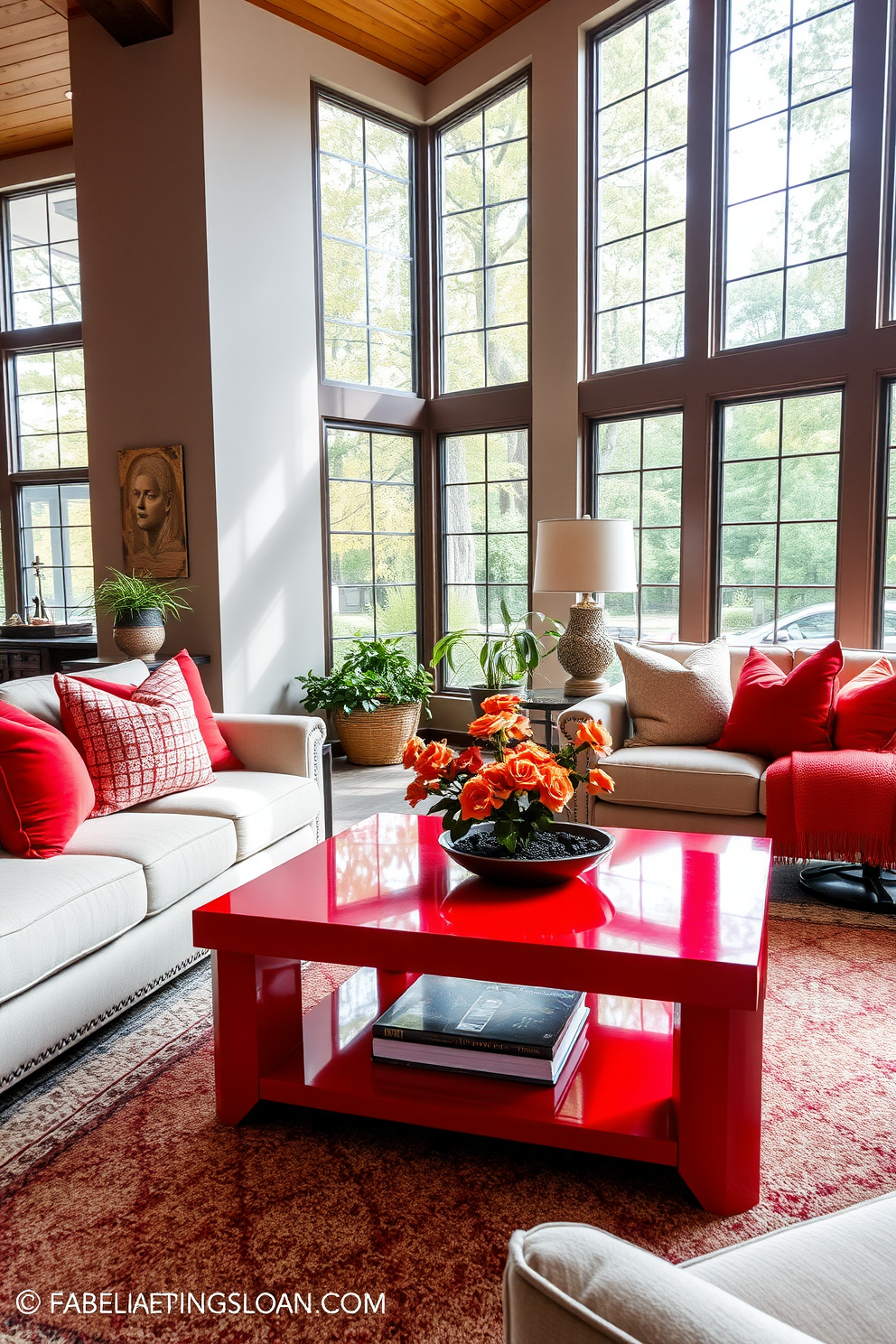 Red Living Room Design Ideas 11