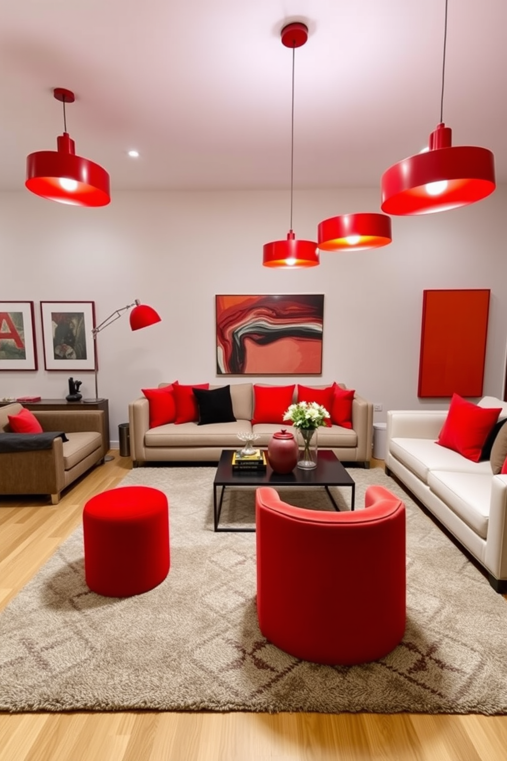 Red Living Room Design Ideas 27