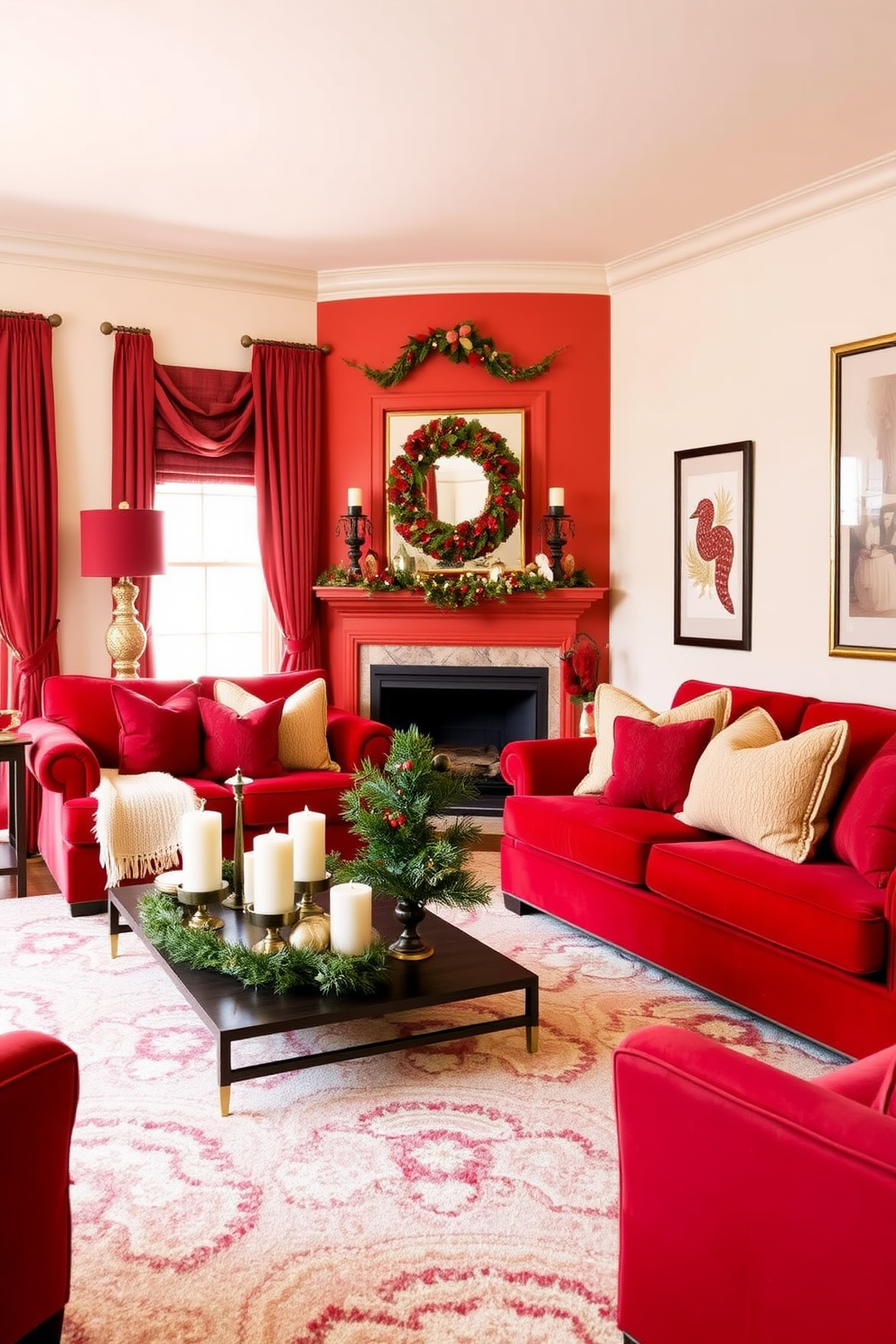 Red Living Room Design Ideas 30