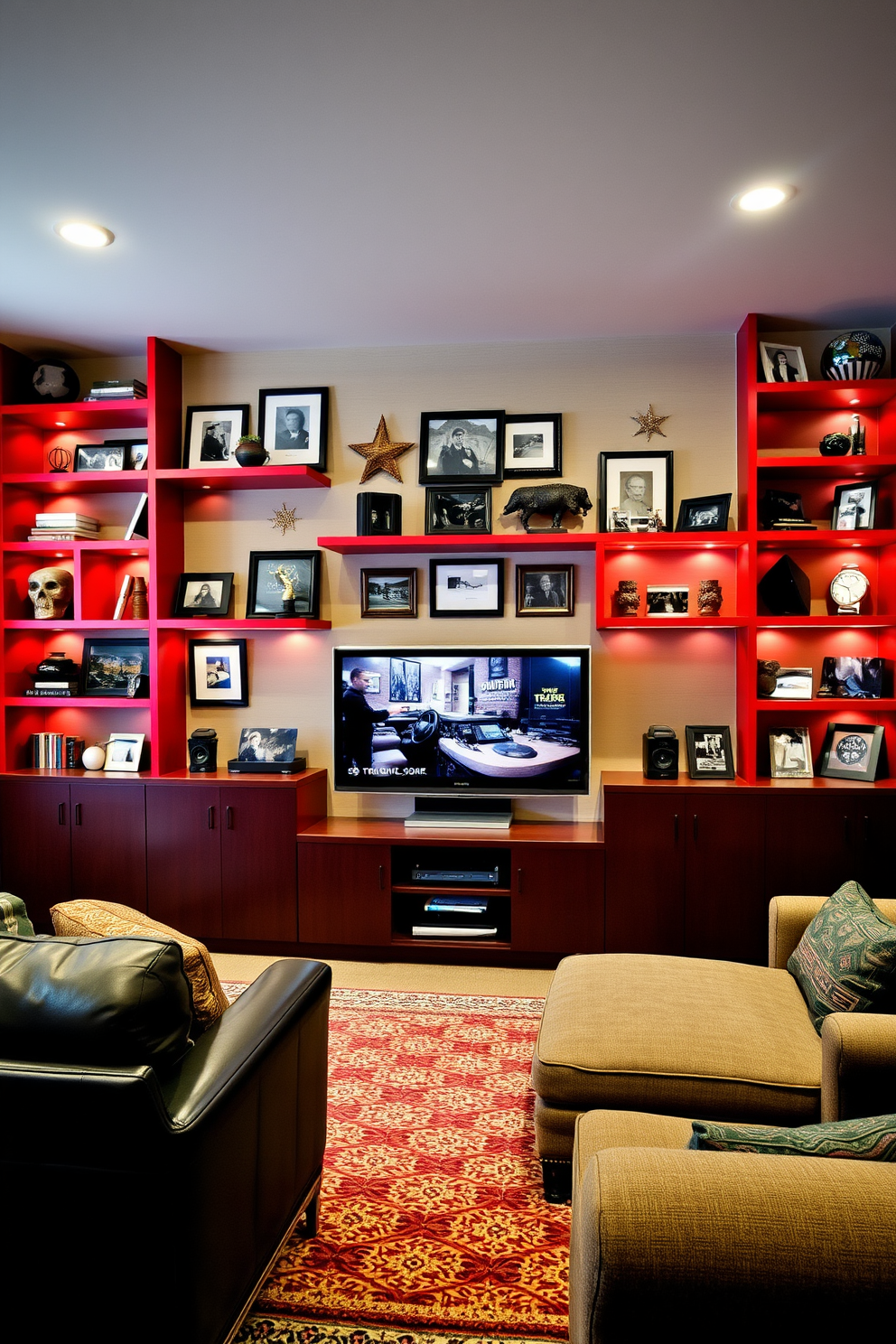 Red Man Cave Design Ideas 14