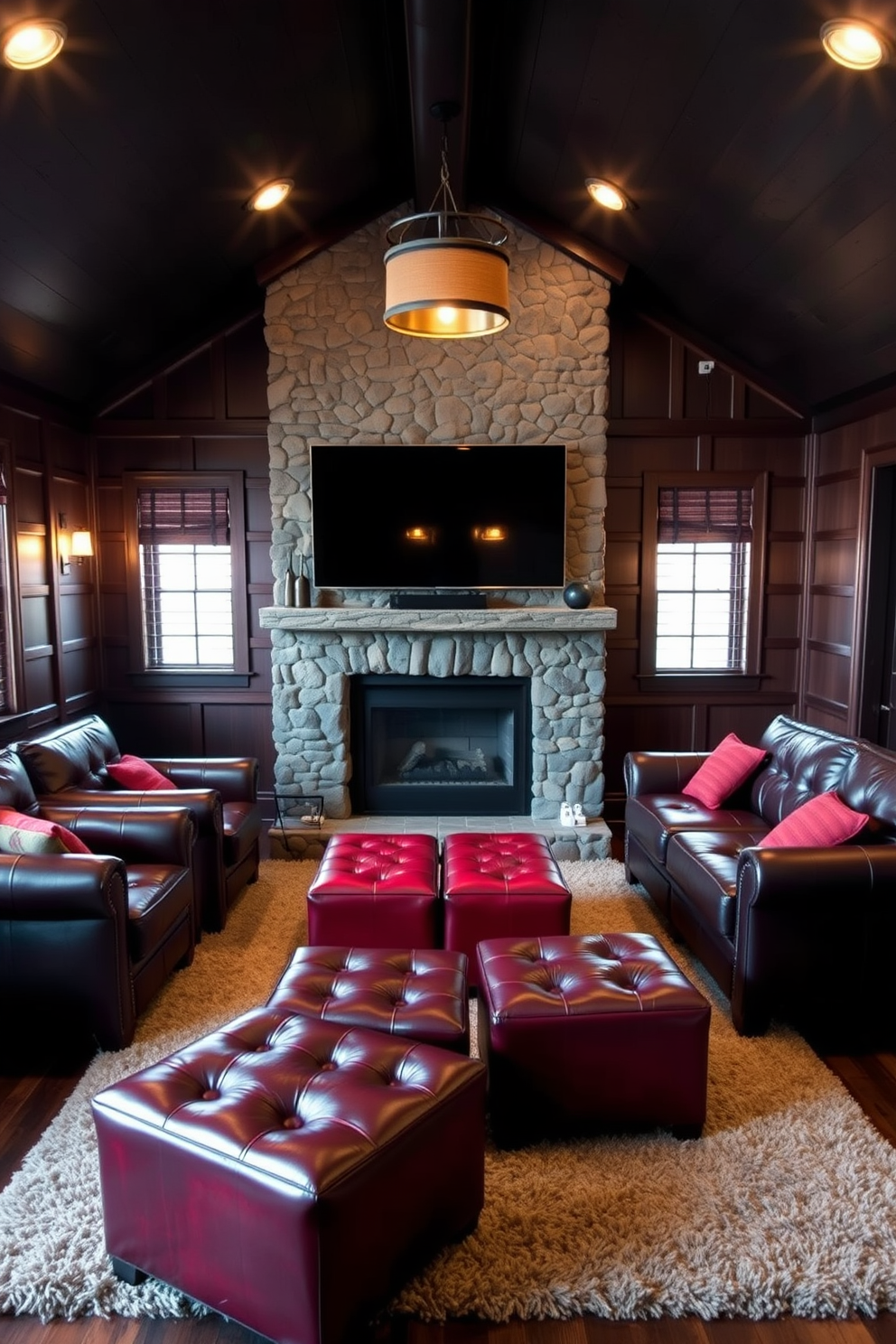 Red Man Cave Design Ideas 15