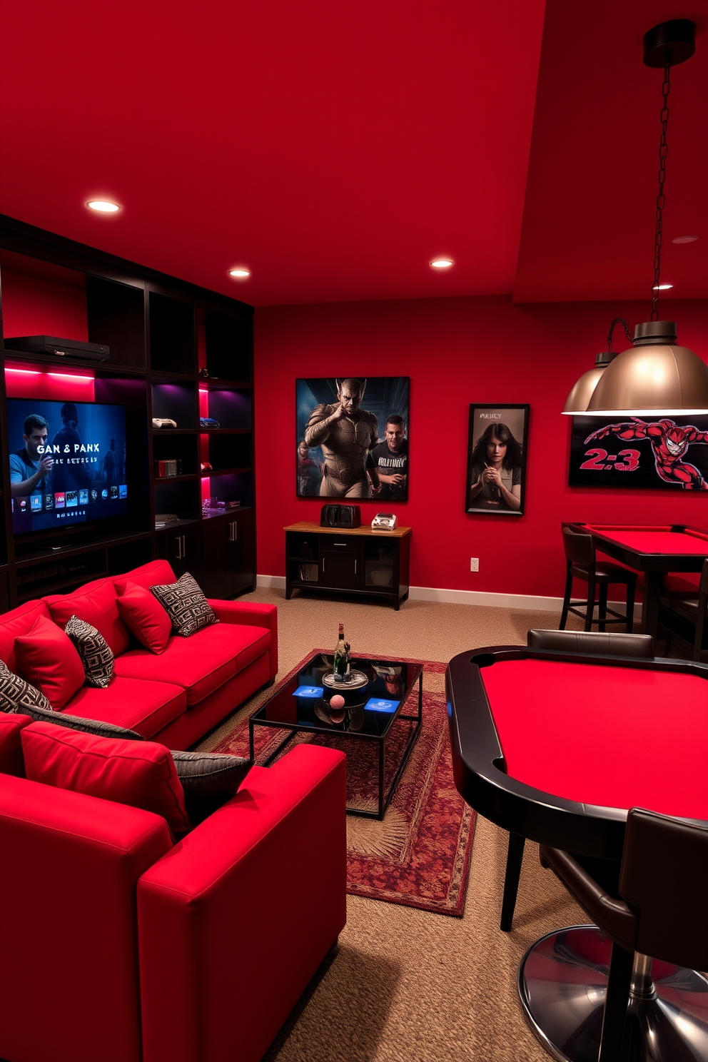 Red Man Cave Design Ideas 24