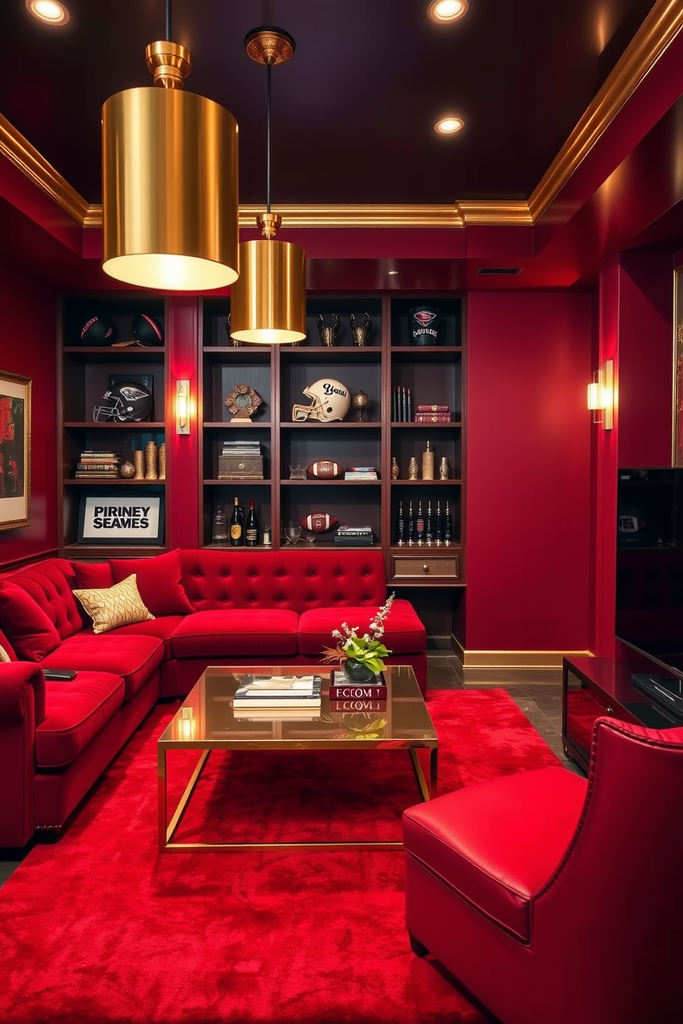 Red Man Cave Design Ideas 25