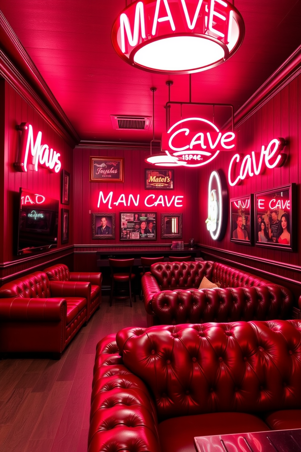 Red Man Cave Design Ideas 5