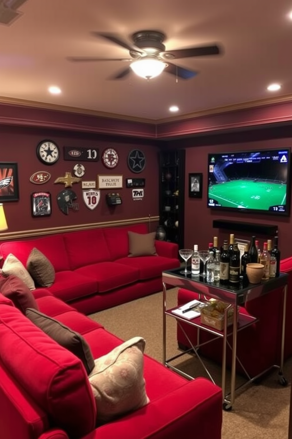 Red Man Cave Design Ideas 8