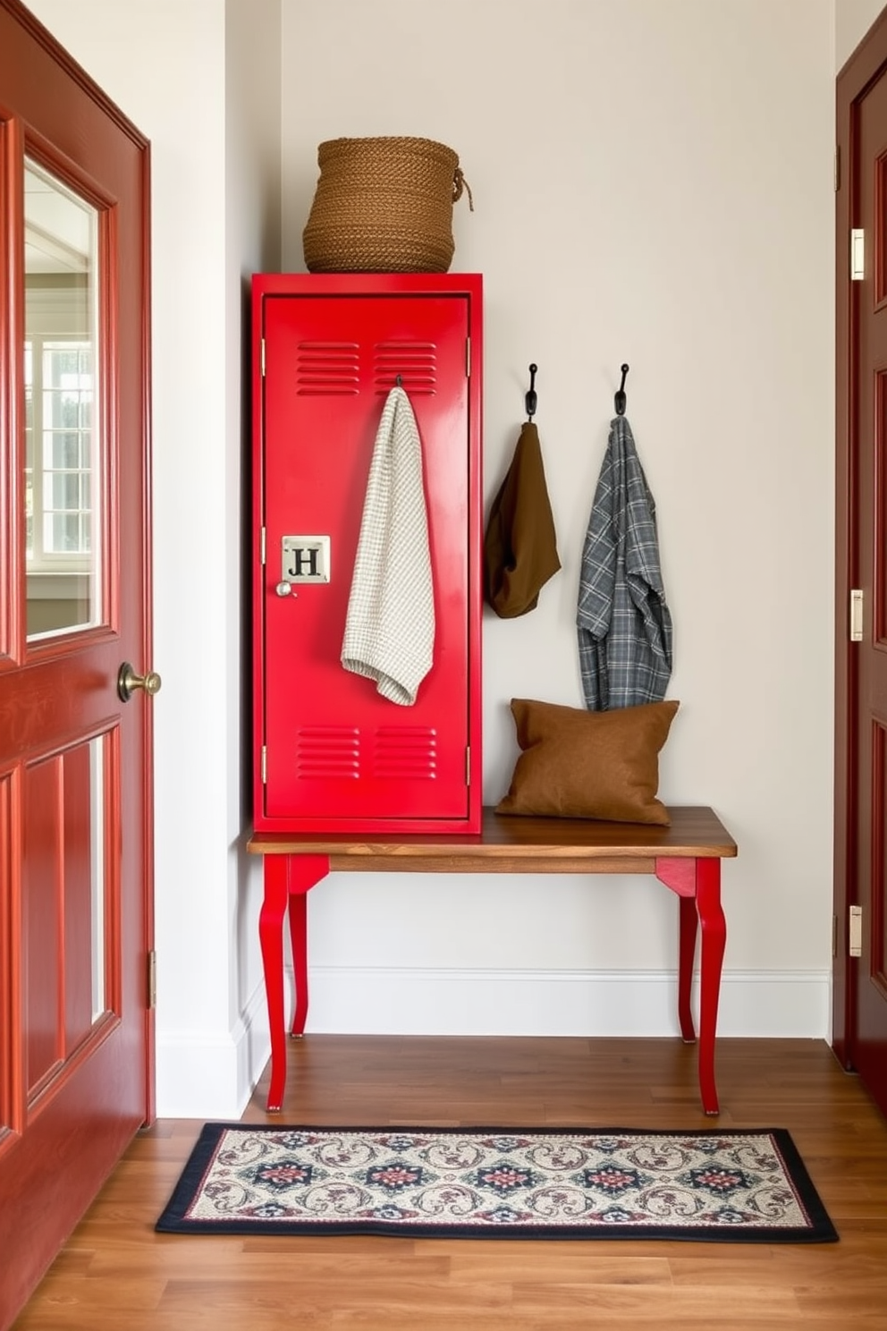 Red Mudroom Design Ideas 11