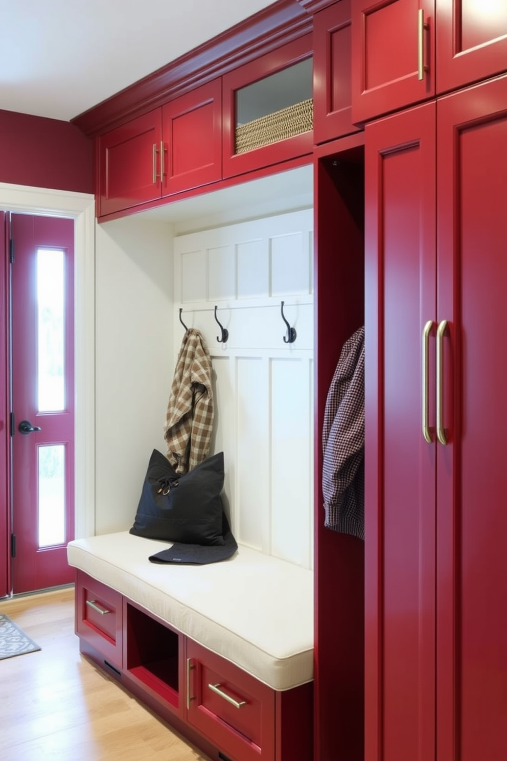 Red Mudroom Design Ideas 16