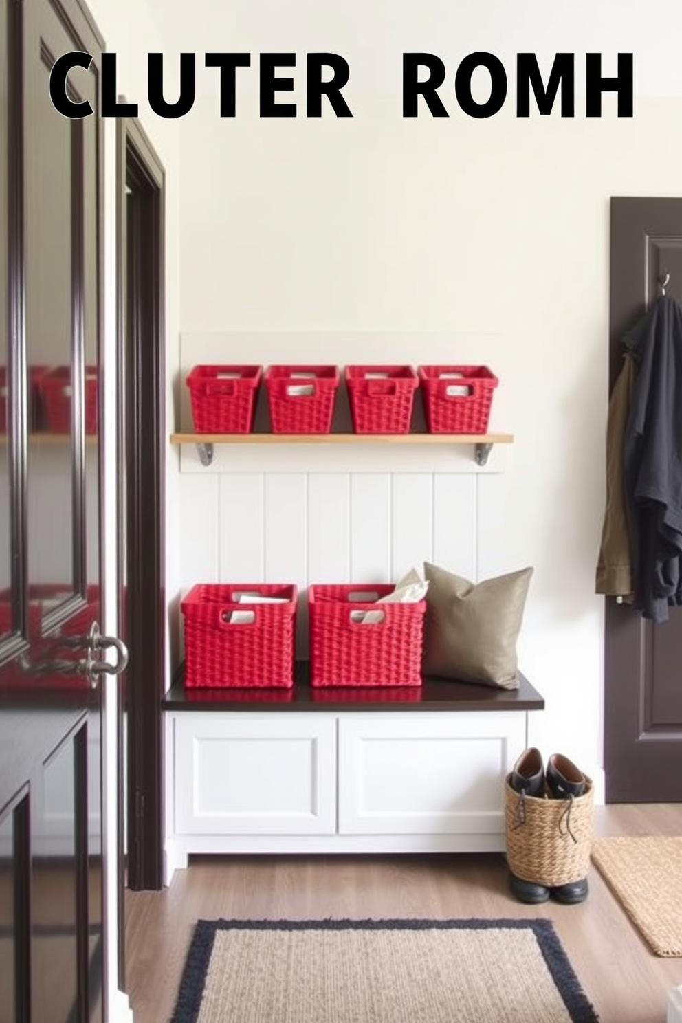 Red Mudroom Design Ideas 20