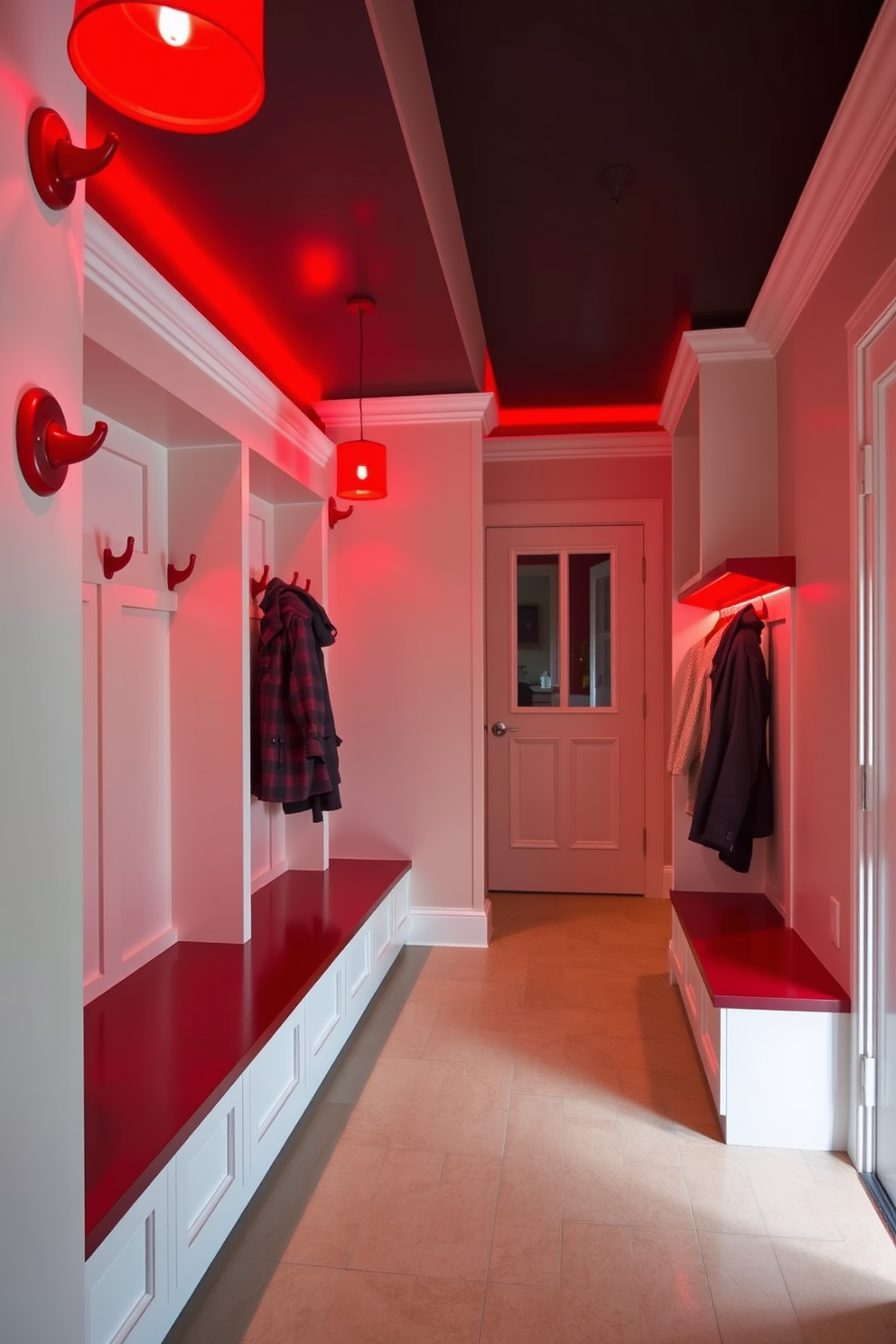 Red Mudroom Design Ideas 21